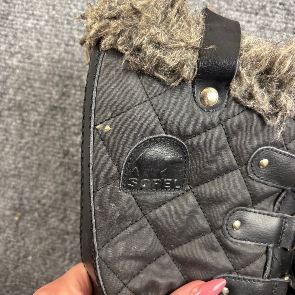 SOREL Women’s Waterproof Tofino II Rubber Snow Boots Black w/Fur size: 7 - Picture 2 of 9